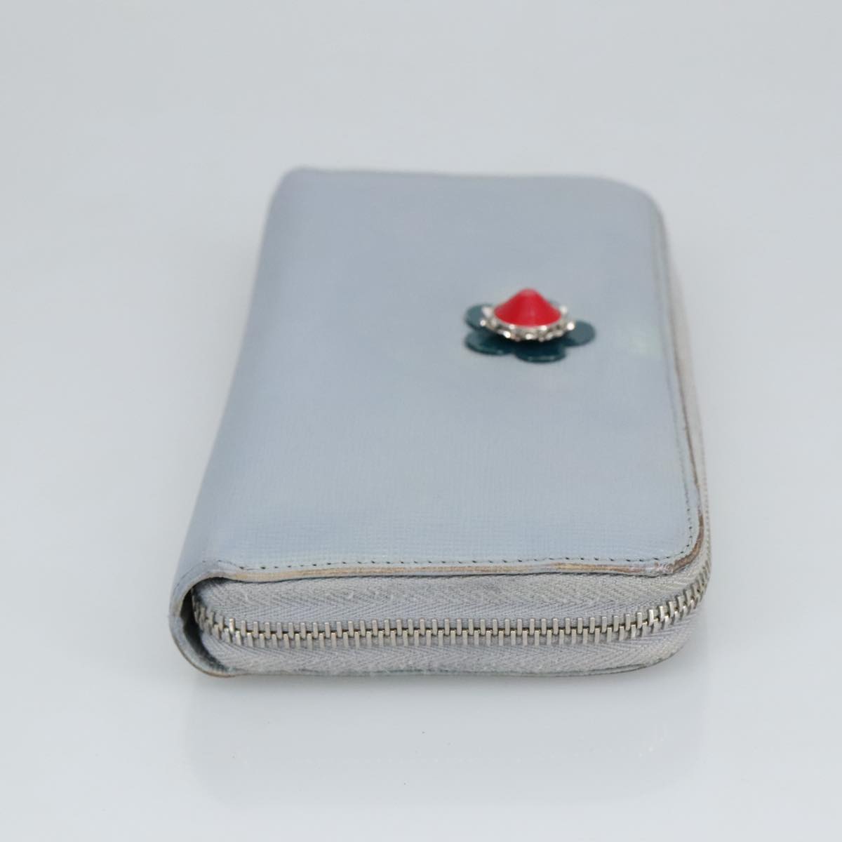 FENDI Wallet Leather Light Blue Silverhk1811