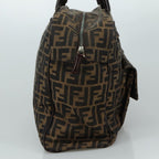 FENDI Zucca Canvas Hand Bag Brown Blackhk1925