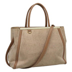 FENDI To joule Hand Bag Canvas 2way Gold Beigehk1977