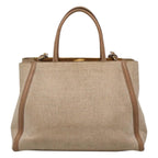 FENDI To joule Hand Bag Canvas 2way Gold Beigehk1977