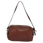 Chloe Shadow Shoulder Bag Leather 2way Brown Gold hk2098