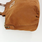 FENDI Tote Bag Leather Brown Auth hk725