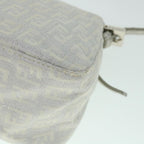 FENDI Zucchino Canvas Mamma Baguette Shoulder Bag Silverhk852
