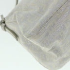 FENDI Zucchino Canvas Mamma Baguette Shoulder Bag Silverhk852