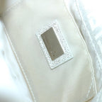 FENDI Zucchino Canvas Mamma Baguette Shoulder Bag Silverhk852