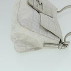 FENDI Zucchino Canvas Mamma Baguette Shoulder Bag Silverhk852