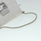 FENDI Zucchino Canvas Mamma Baguette Shoulder Bag Silverhk852