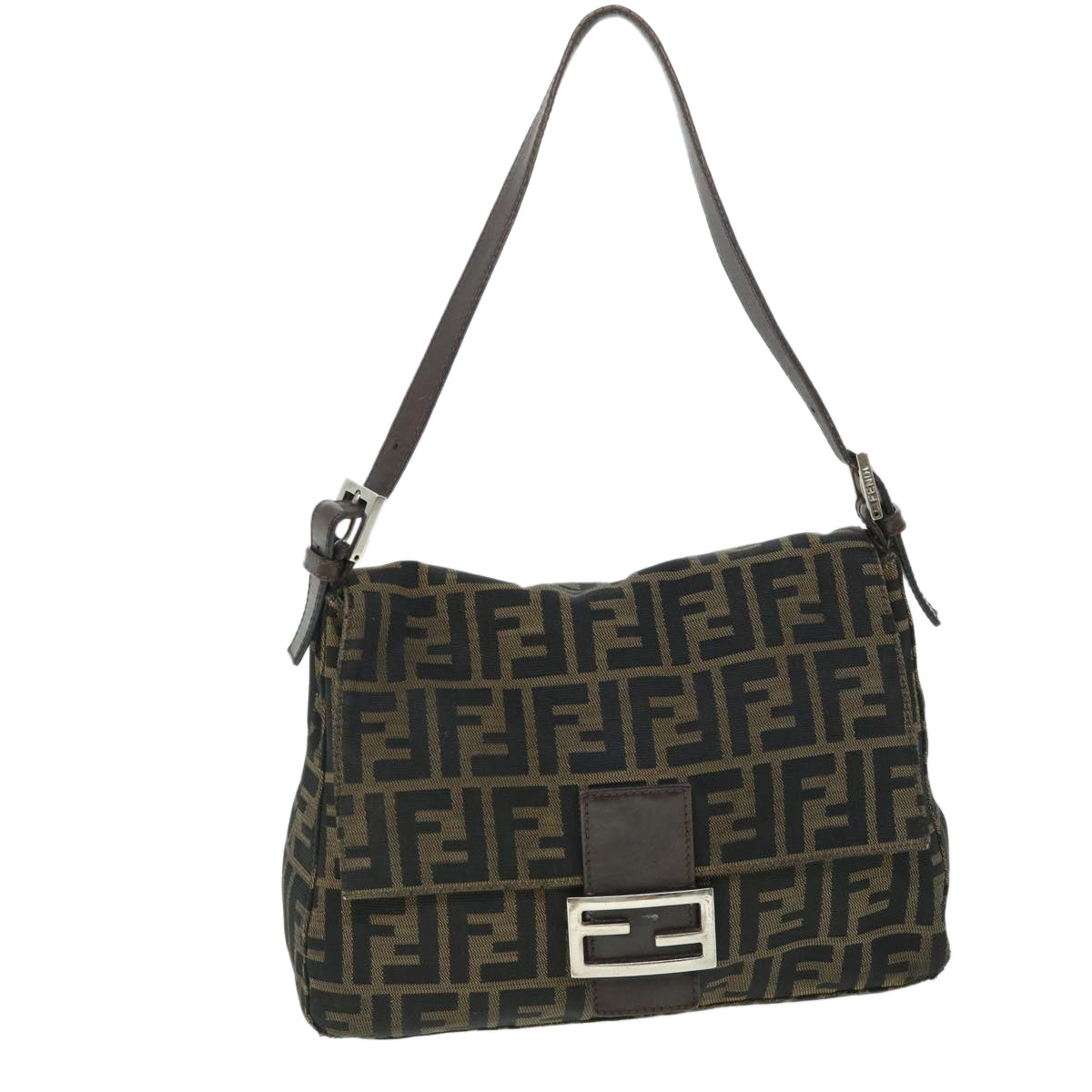 FENDI Zucca Canvas Mamma Baguette Shoulder Bag Brownhk856