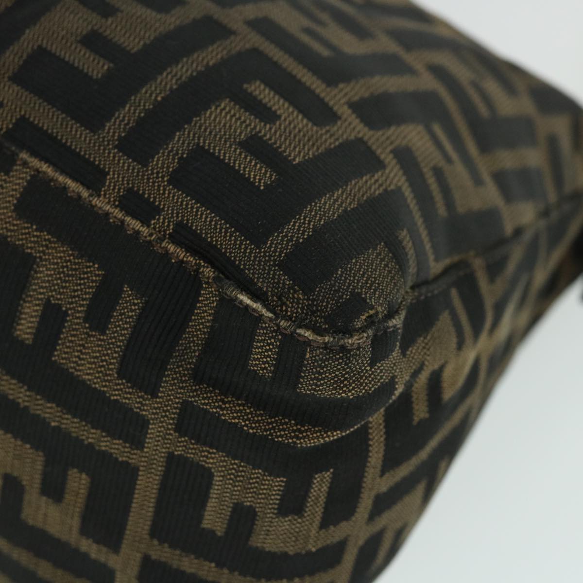 FENDI Zucca Canvas Mamma Baguette Shoulder Bag Brownhk856