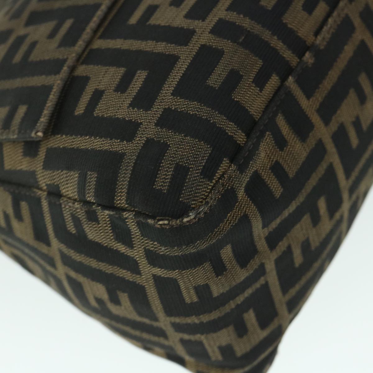 FENDI Zucca Canvas Mamma Baguette Shoulder Bag Brownhk856
