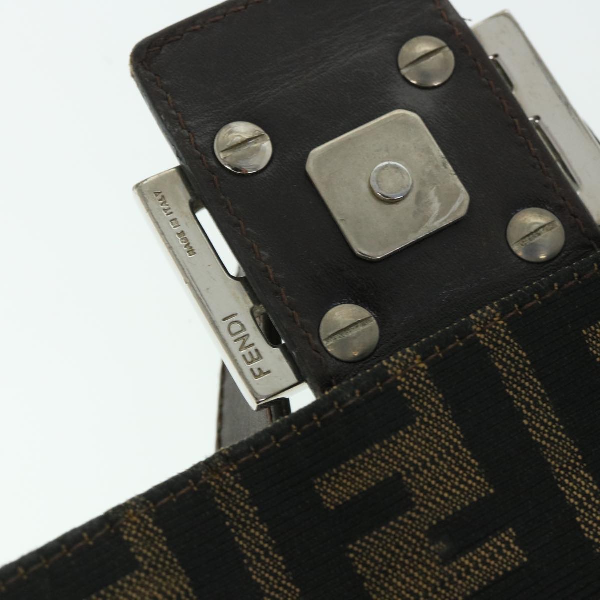 FENDI Zucca Canvas Mamma Baguette Shoulder Bag Brownhk856