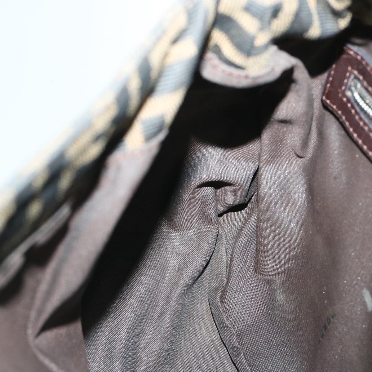 FENDI Zucca Canvas Mamma Baguette Shoulder Bag Brownhk856