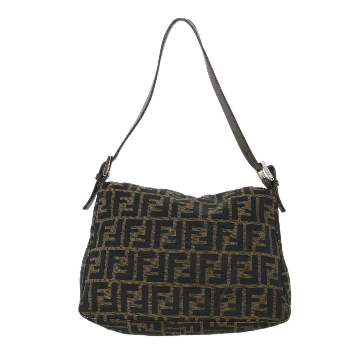 FENDI Zucca Canvas Mamma Baguette Shoulder Bag Brownhk856