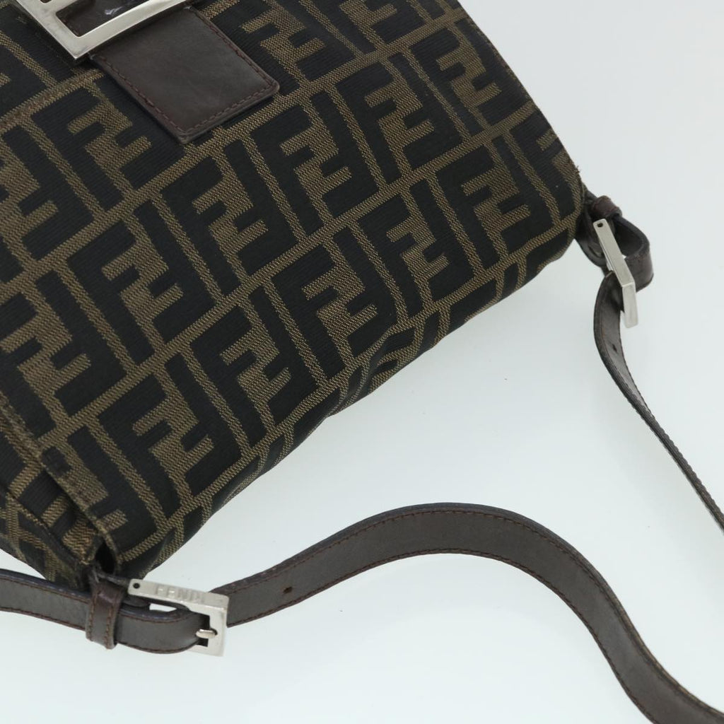 FENDI Zucca Canvas Mamma Baguette Shoulder Bag Brownhk856