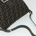 FENDI Zucca Canvas Mamma Baguette Shoulder Bag Brownhk856