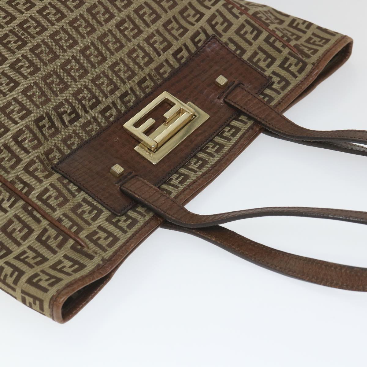FENDI Zucchino Canvas Tote Bag Beigehk887