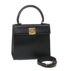 CELINE Hand Bag Leather 2way Black  hk901