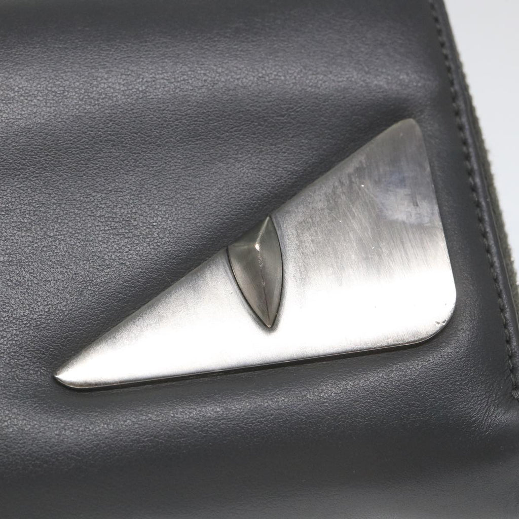 FENDI Long Wallet Leather Grayhk904