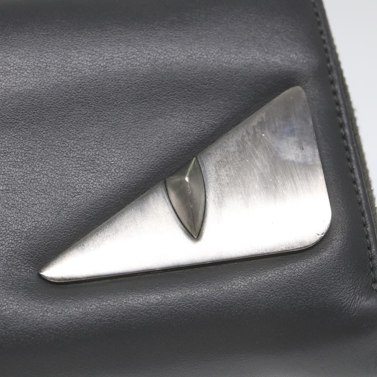 FENDI Long Wallet Leather Grayhk904