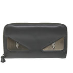 FENDI Long Wallet Leather Grayhk904