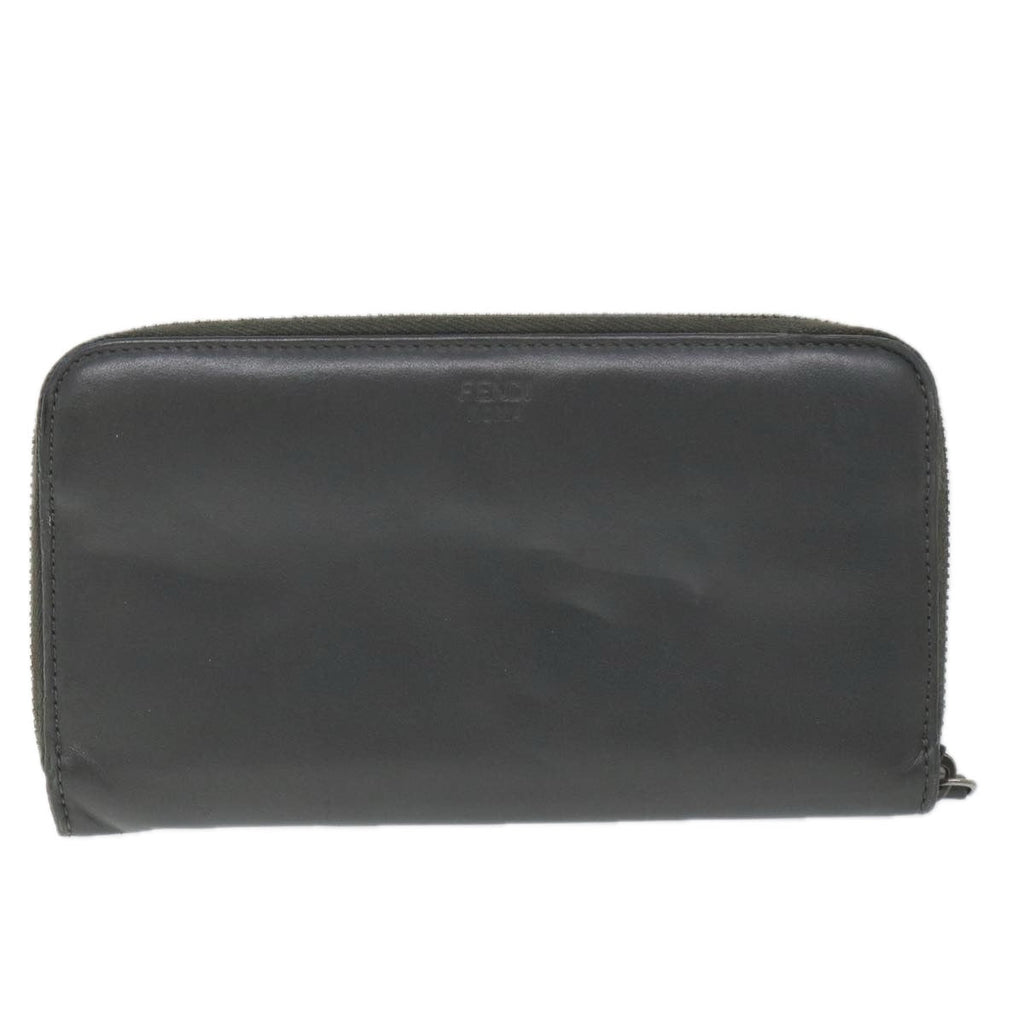 FENDI Long Wallet Leather Grayhk904