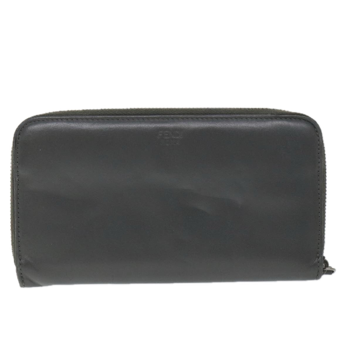 FENDI Long Wallet Leather Grayhk904