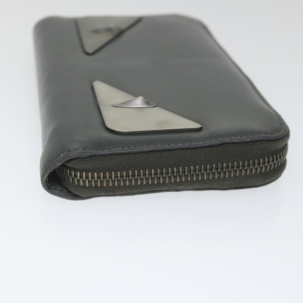 FENDI Long Wallet Leather Grayhk904