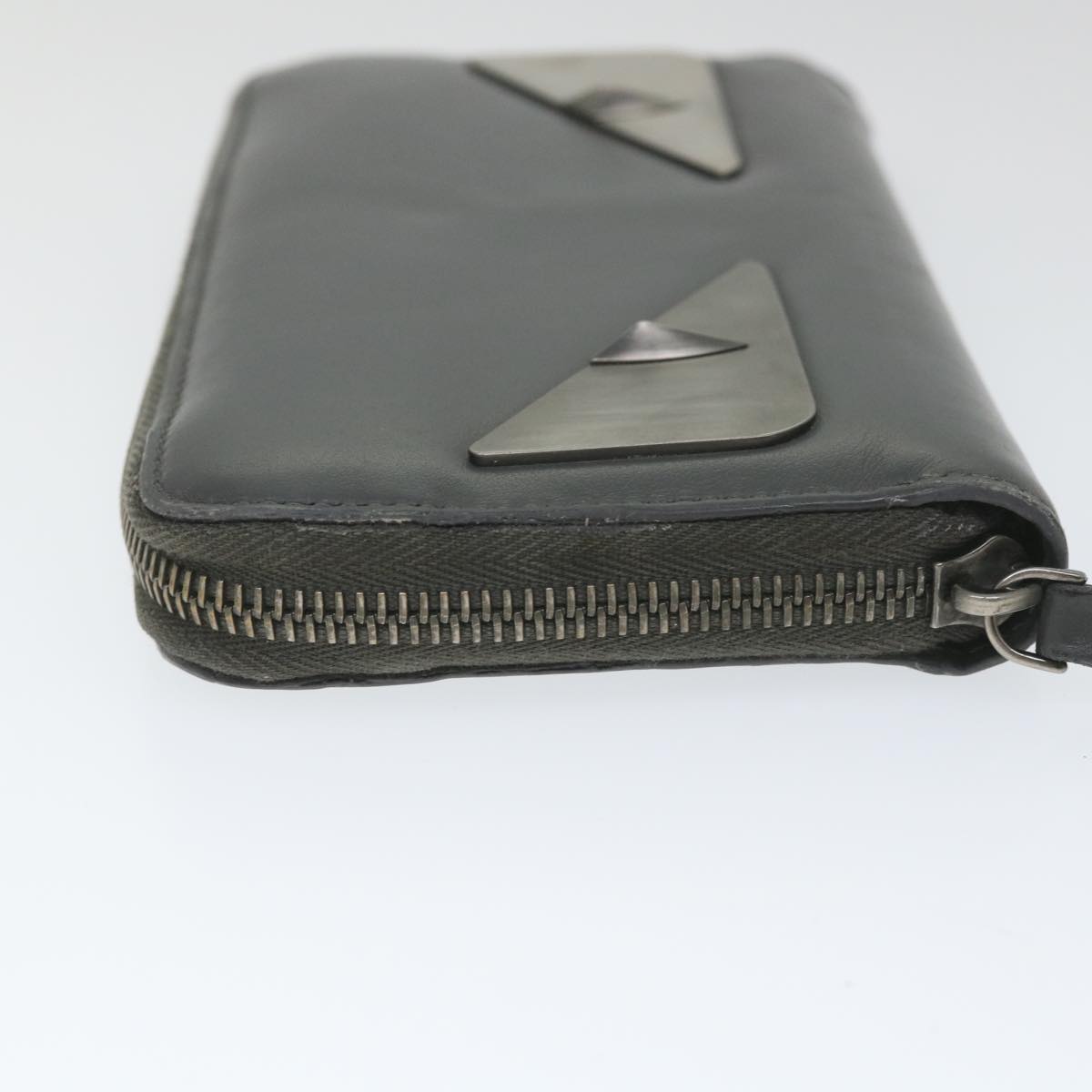 FENDI Long Wallet Leather Grayhk904