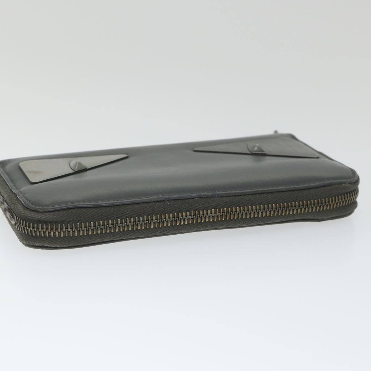 FENDI Long Wallet Leather Grayhk904