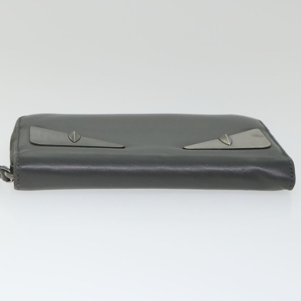 FENDI Long Wallet Leather Grayhk904