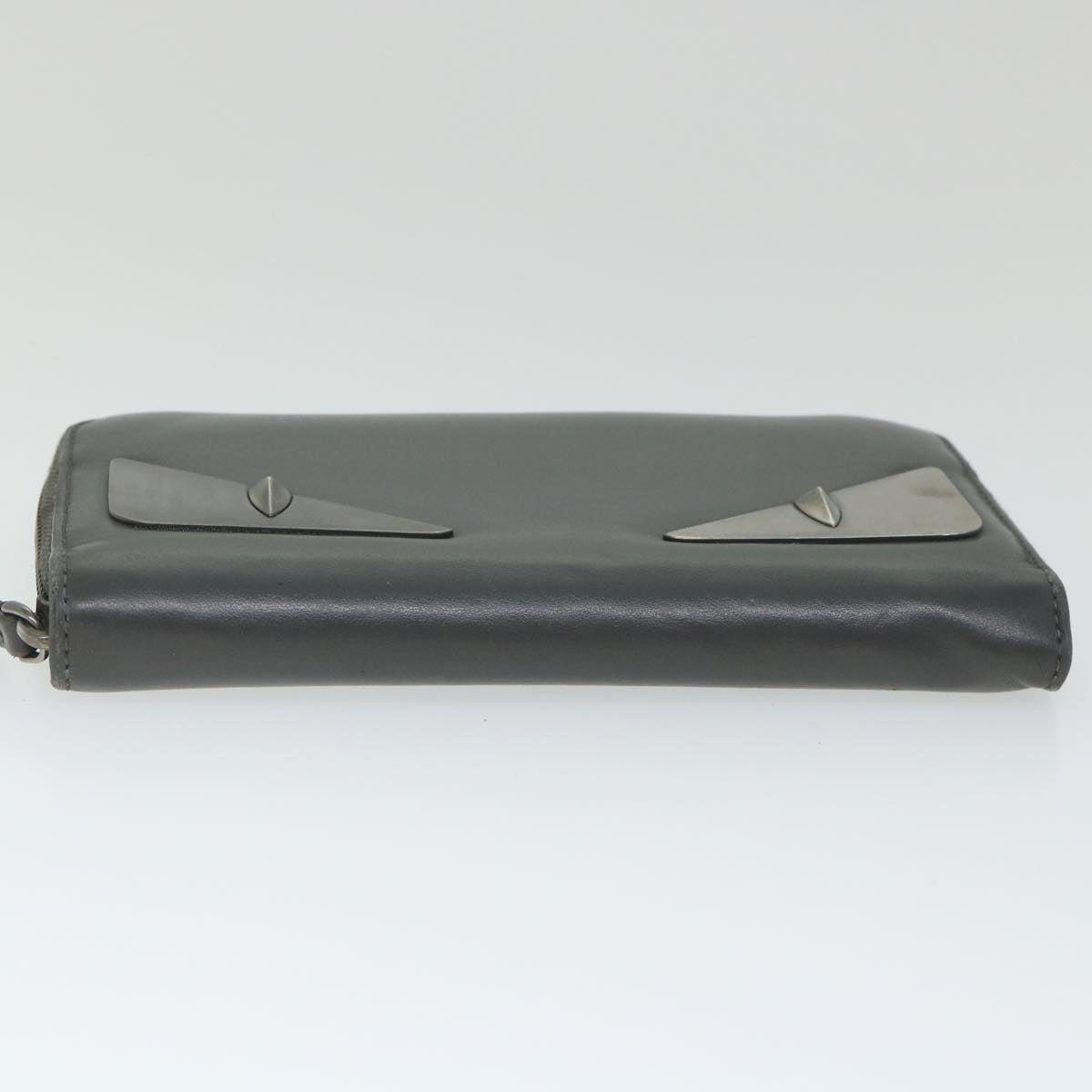 FENDI Long Wallet Leather Grayhk904