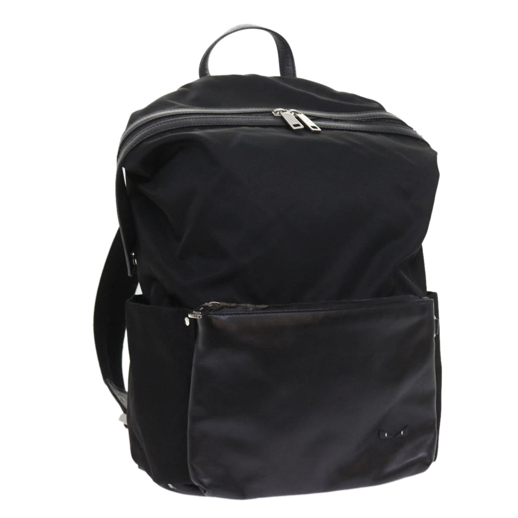 FENDI Backpack Nylon Leather Blackhk906