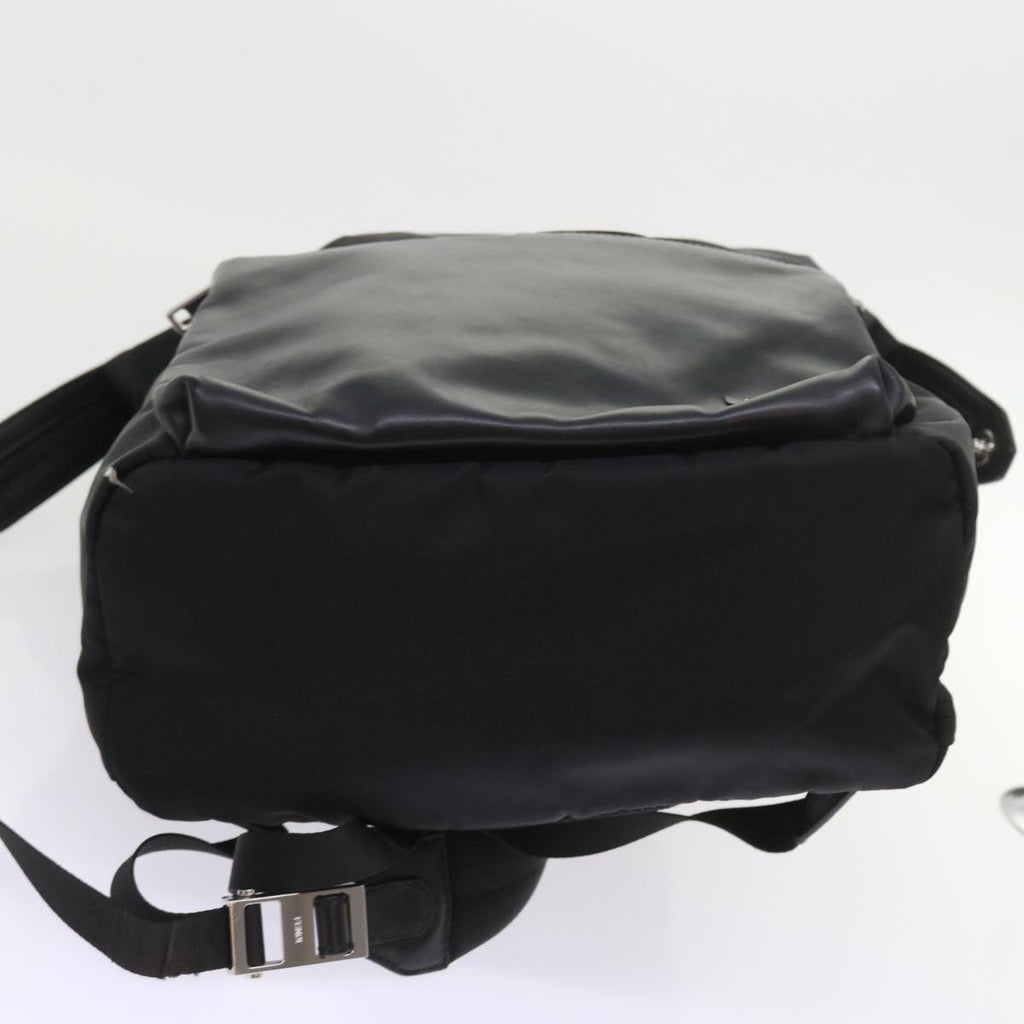 FENDI Backpack Nylon Leather Blackhk906