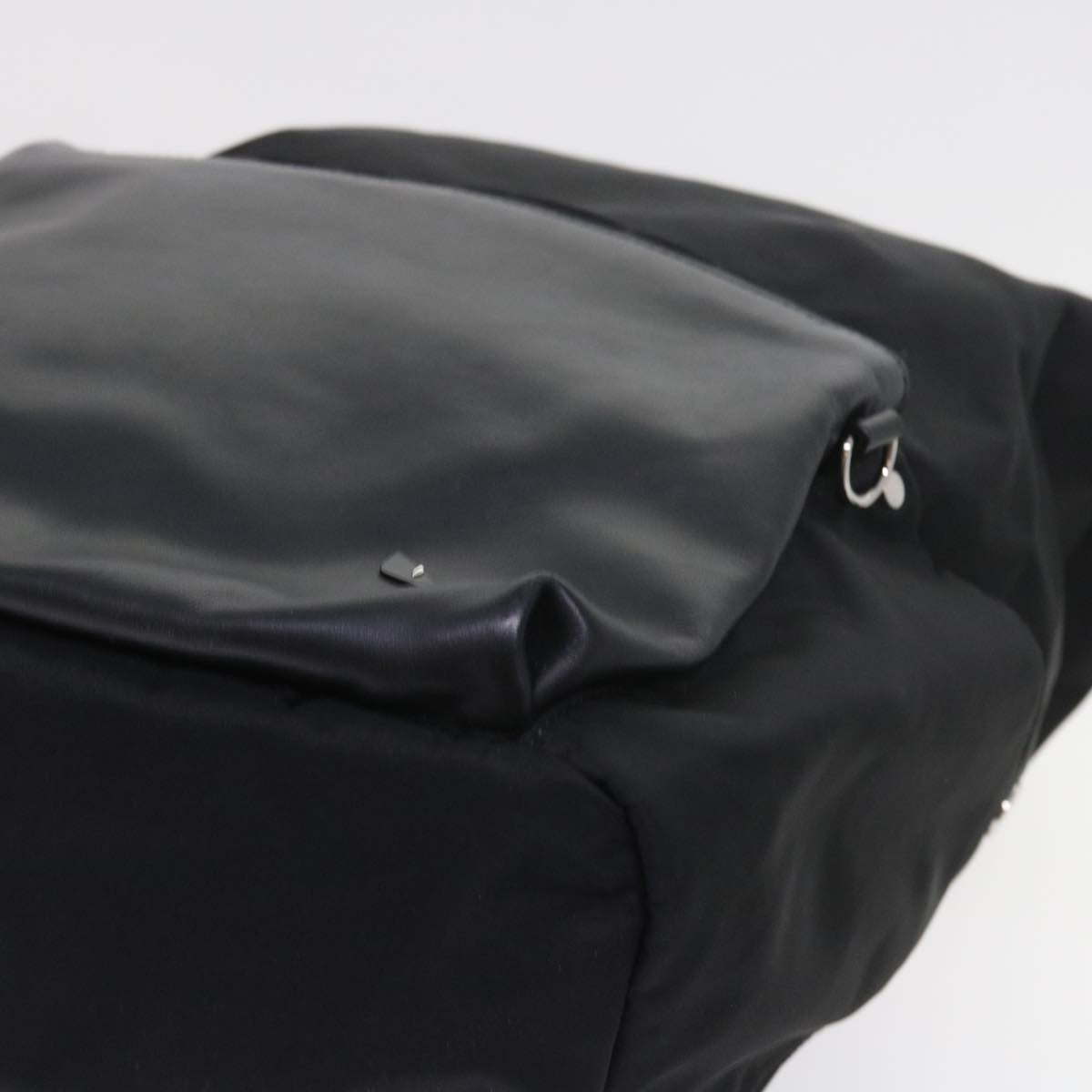 FENDI Backpack Nylon Leather Blackhk906