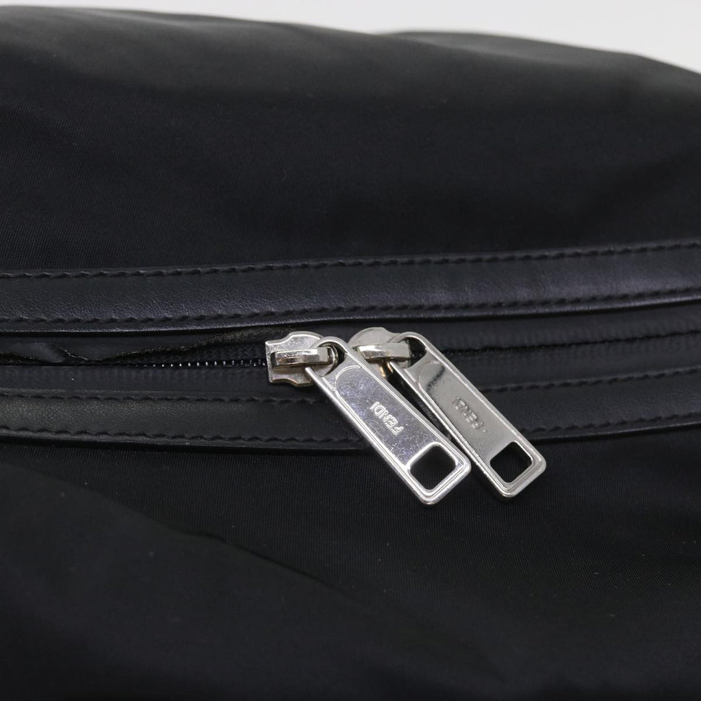 FENDI Backpack Nylon Leather Blackhk906