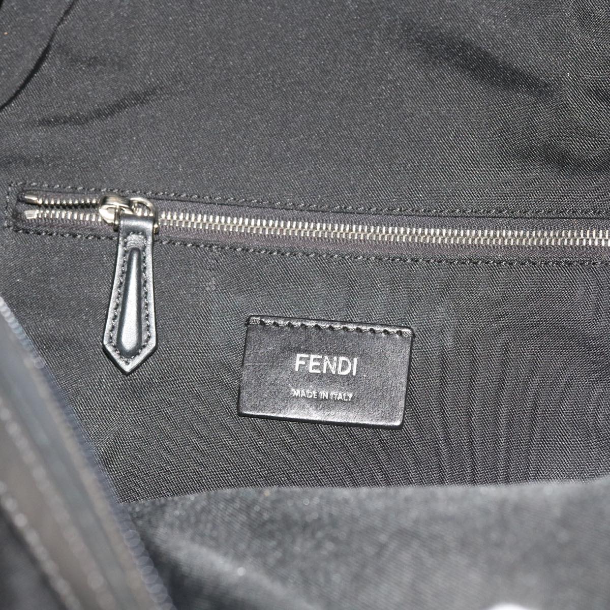FENDI Backpack Nylon Leather Blackhk906
