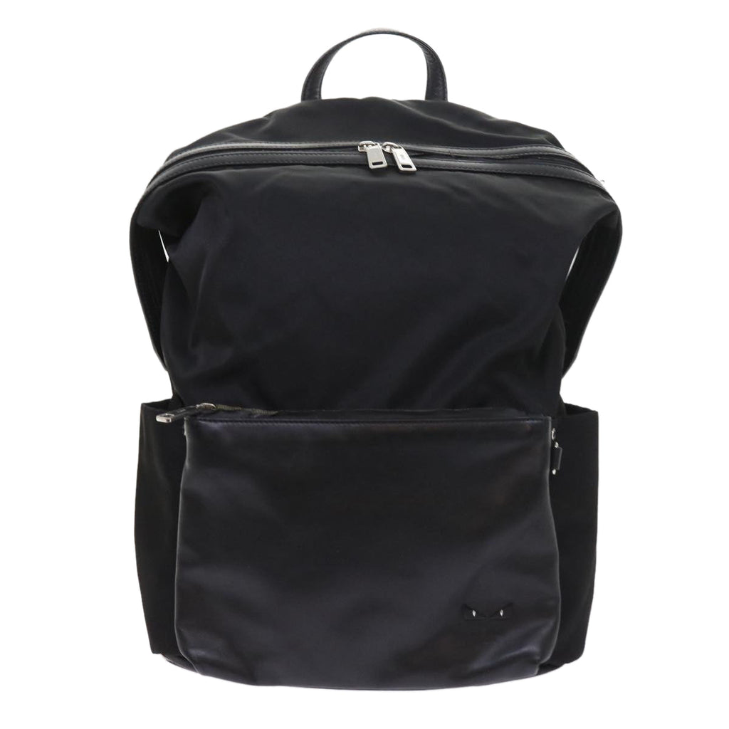 FENDI Backpack Nylon Leather Blackhk906