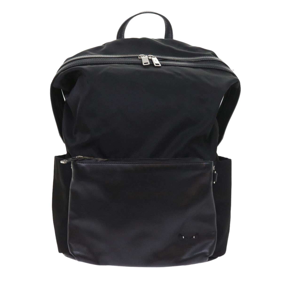 FENDI Backpack Nylon Leather Blackhk906