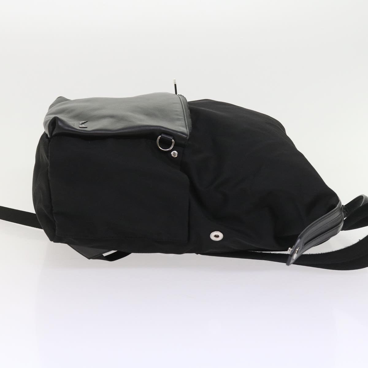 FENDI Backpack Nylon Leather Blackhk906