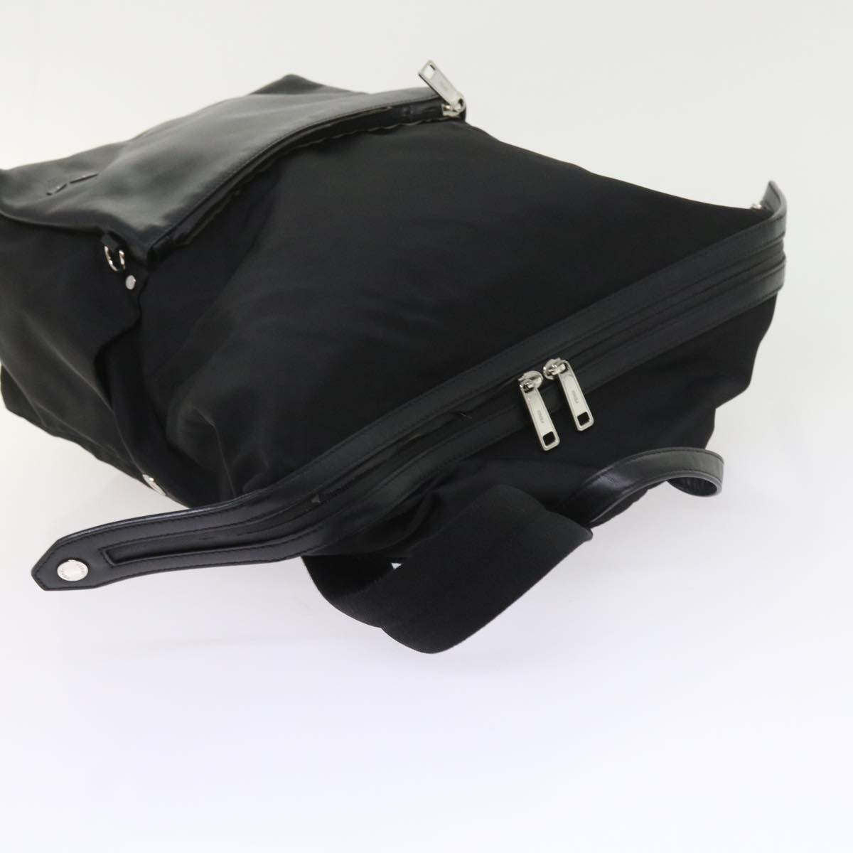 FENDI Backpack Nylon Leather Blackhk906