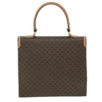 CELINE Macadam Canvas Top Handle Hand Bag PVC Leather Brown  hk911