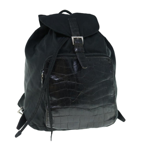 PRADA Backpack Nylon Black  hk923