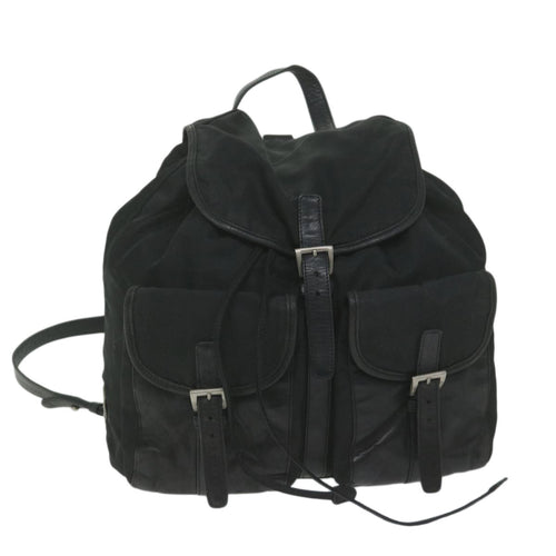 PRADA Backpack Nylon Black  hk925
