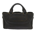 CELINE Hand Bag Leather Black  hk948