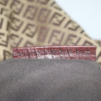 FENDI Zucchino Canvas Mamma Baguette Shoulder Bag Brownhk949