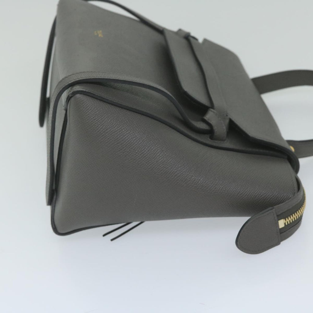 CELINE Micro Belt Hand Bag Leather Gray  hk968