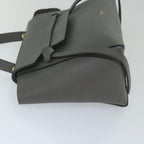 CELINE Micro Belt Hand Bag Leather Gray  hk968