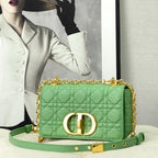 DIOR SMALL CARO BAG 20 LIGHT GREEN CALFSKIN