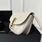 Saint Laurent SL Kaia Small Satchel in white smooth leather