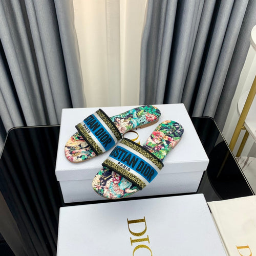 DIOR Mule Dway Slide 10mm Multi-motifs Style 35
